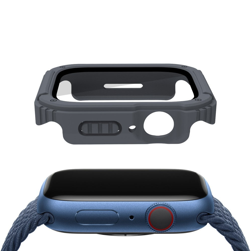 Flot Apple Watch Series 8 (45mm) / Apple Watch Series 7 45mm Cover med Skærmbeskytter i Plastik og Hærdet Glas - Sølv#serie_4