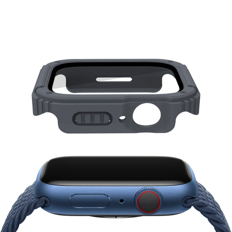 Flot Apple Watch Series 8 (45mm) / Apple Watch Series 7 45mm Cover med Skærmbeskytter i Plastik og Hærdet Glas - Sølv#serie_4