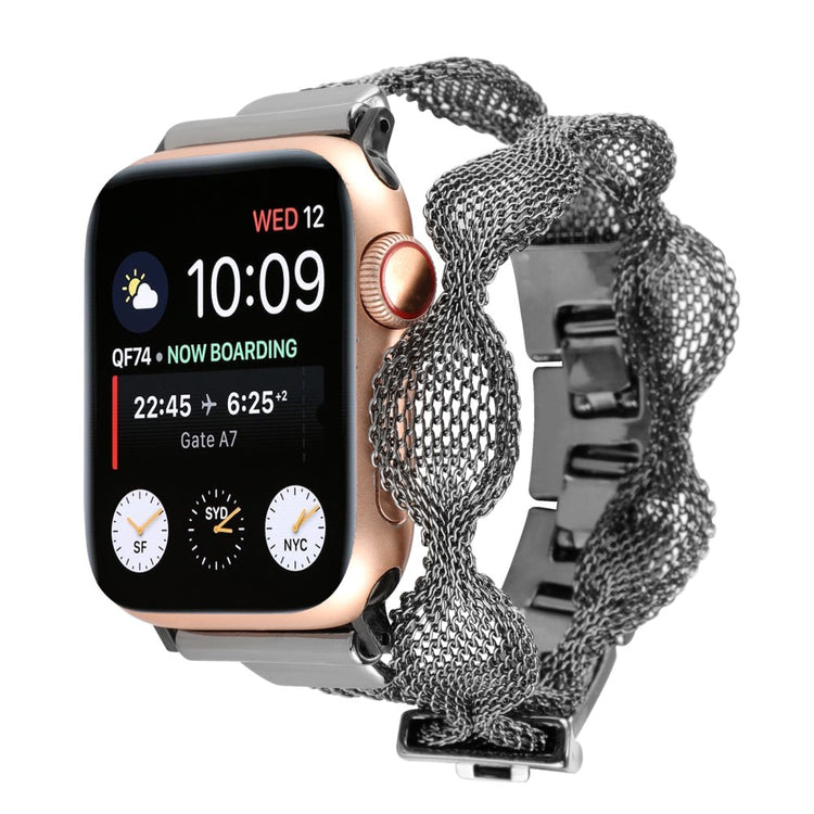 Mega Hårdfør Metal Universal Rem passer til Apple Smartwatch - Sort#serie_2