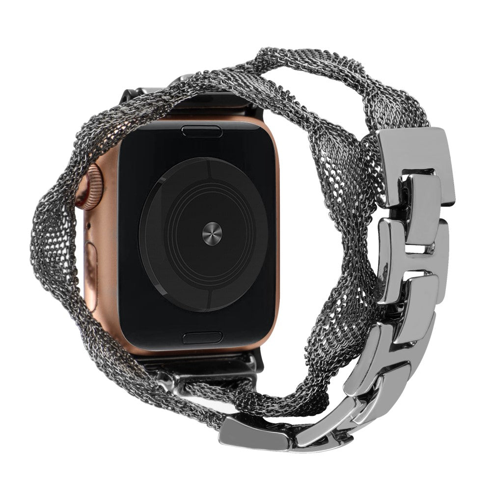 Mega Hårdfør Metal Universal Rem passer til Apple Smartwatch - Sort#serie_2