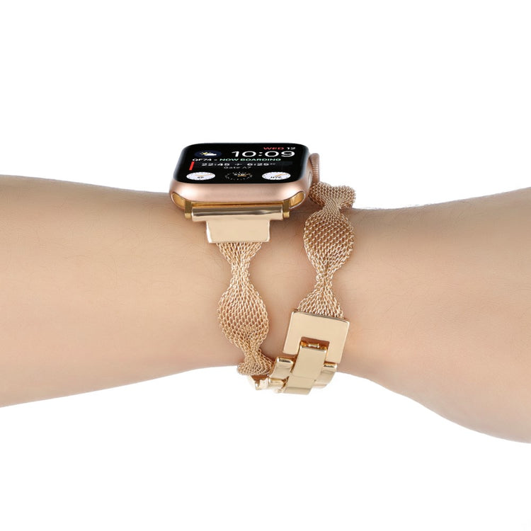 Mega Hårdfør Metal Universal Rem passer til Apple Smartwatch - Guld#serie_3