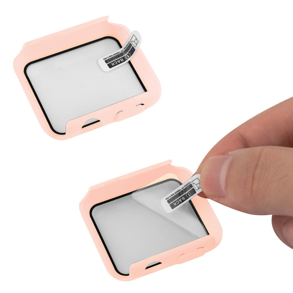 Universal Apple Plastik Rem med Cover og Hærdet Glas - Pink#serie_9