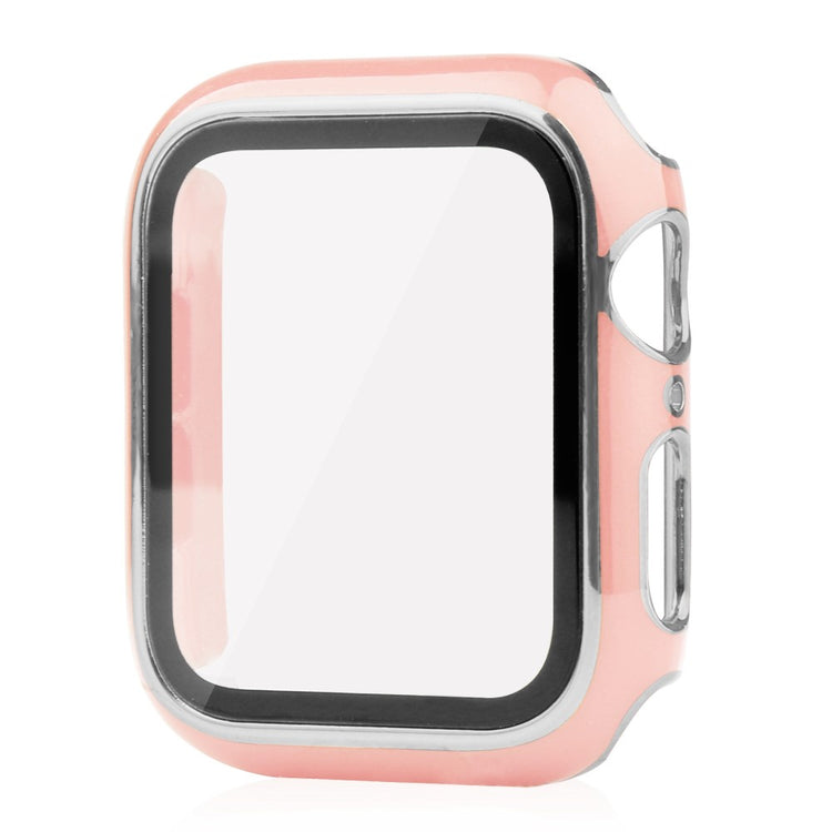 Universal Apple Plastik Cover med Cover og Hærdet Glas - Pink#serie_6