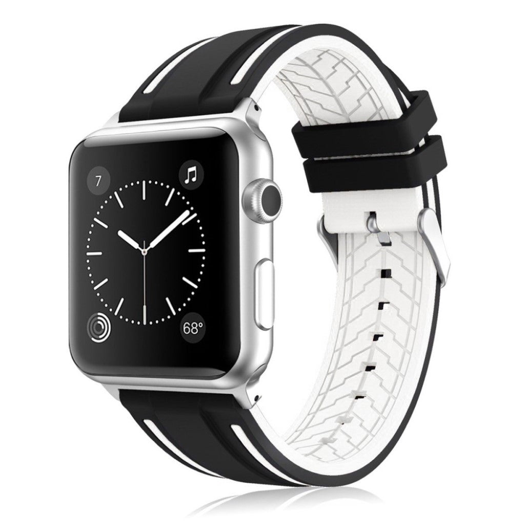 Meget hårdfør Apple Watch Series 1-3 42mm Silikone Rem - Hvid#serie_2