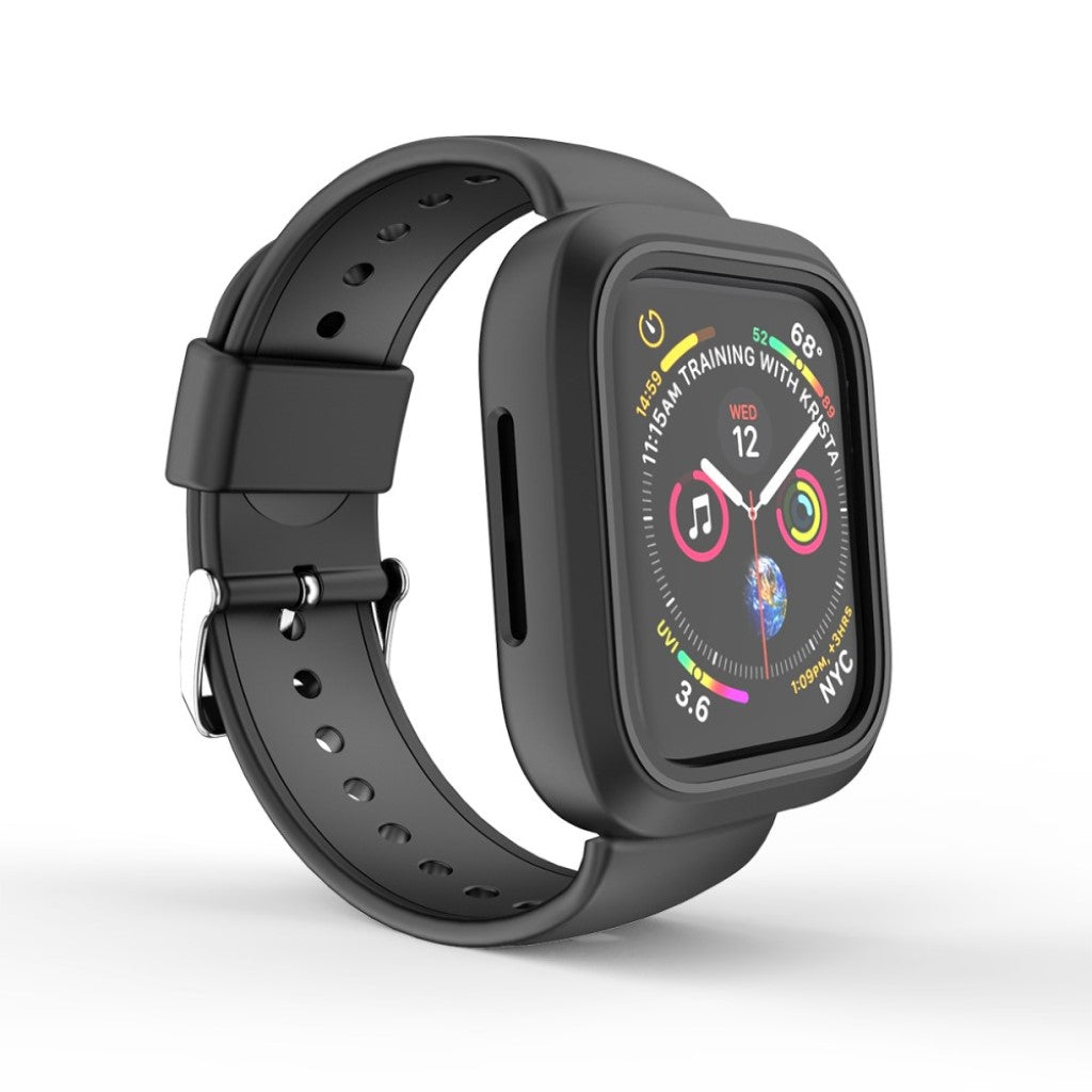 Vildt kønt Apple Watch Series 1-3 42mm Silikone Rem - Sort#serie_4