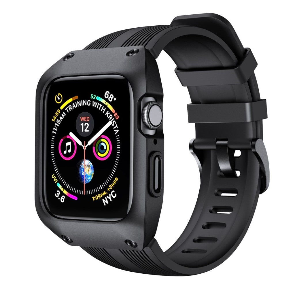 Vildt nydelig Apple Watch Series 1-3 42mm Silikone Rem - Sort#serie_1