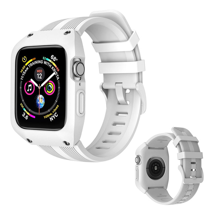 Vildt nydelig Apple Watch Series 1-3 42mm Silikone Rem - Hvid#serie_2