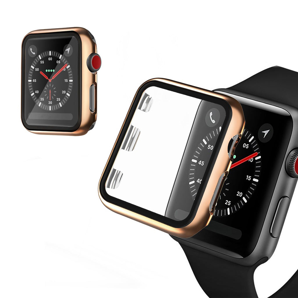 Alle Tiders Apple Watch Series 1-3 42mm Cover med Skærmbeskytter i Hærdet Glas - Gennemsigtig#serie_7