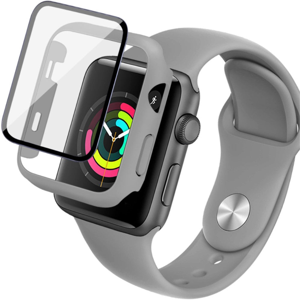 Apple Watch Series 1-3 42mm Silikone Cover med Rem - Sølv#serie_4