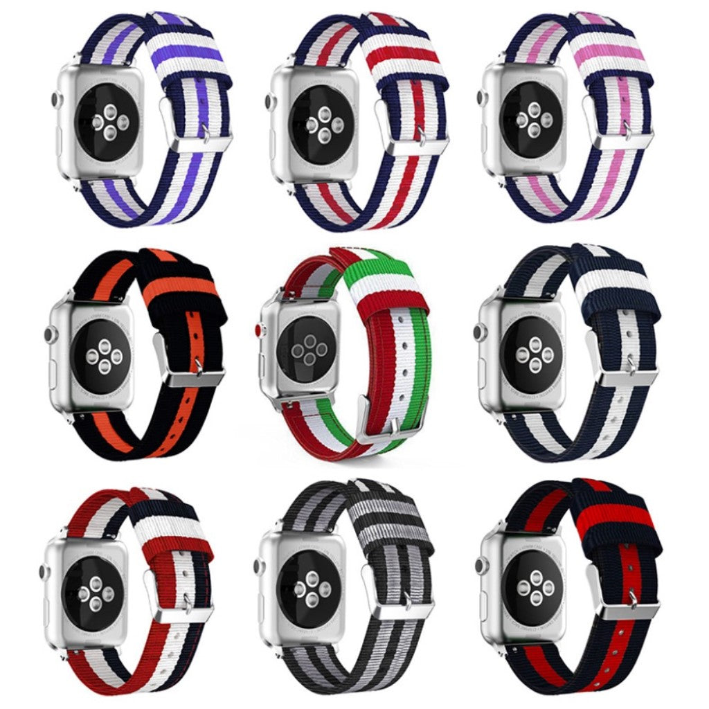 Meget hårdfør Apple Watch Series 1-3 38mm Nylon Rem - Flerfarvet#serie_8