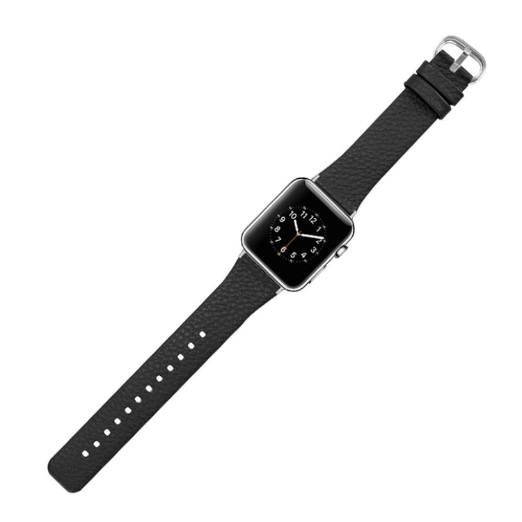 Skøn Apple Watch Series 1-3 38mm Ægte læder Rem - Sort#serie_1