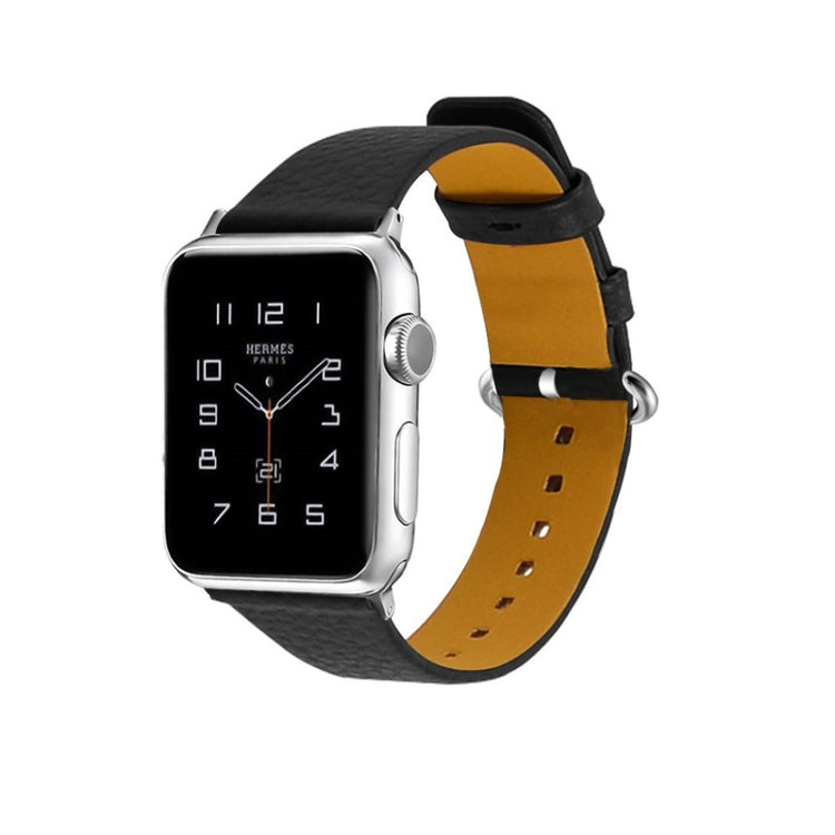 Skøn Apple Watch Series 1-3 38mm Ægte læder Rem - Sort#serie_1