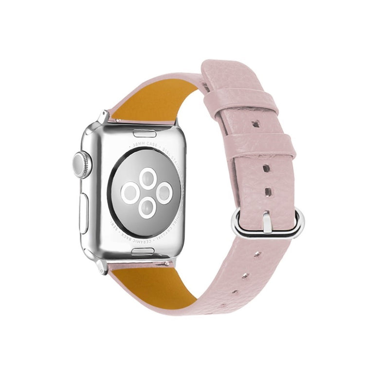 Skøn Apple Watch Series 1-3 38mm Ægte læder Rem - Pink#serie_4