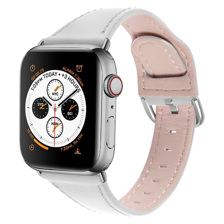 Smuk Apple Watch Series 1-3 38mm Ægte læder Rem - Hvid#serie_2