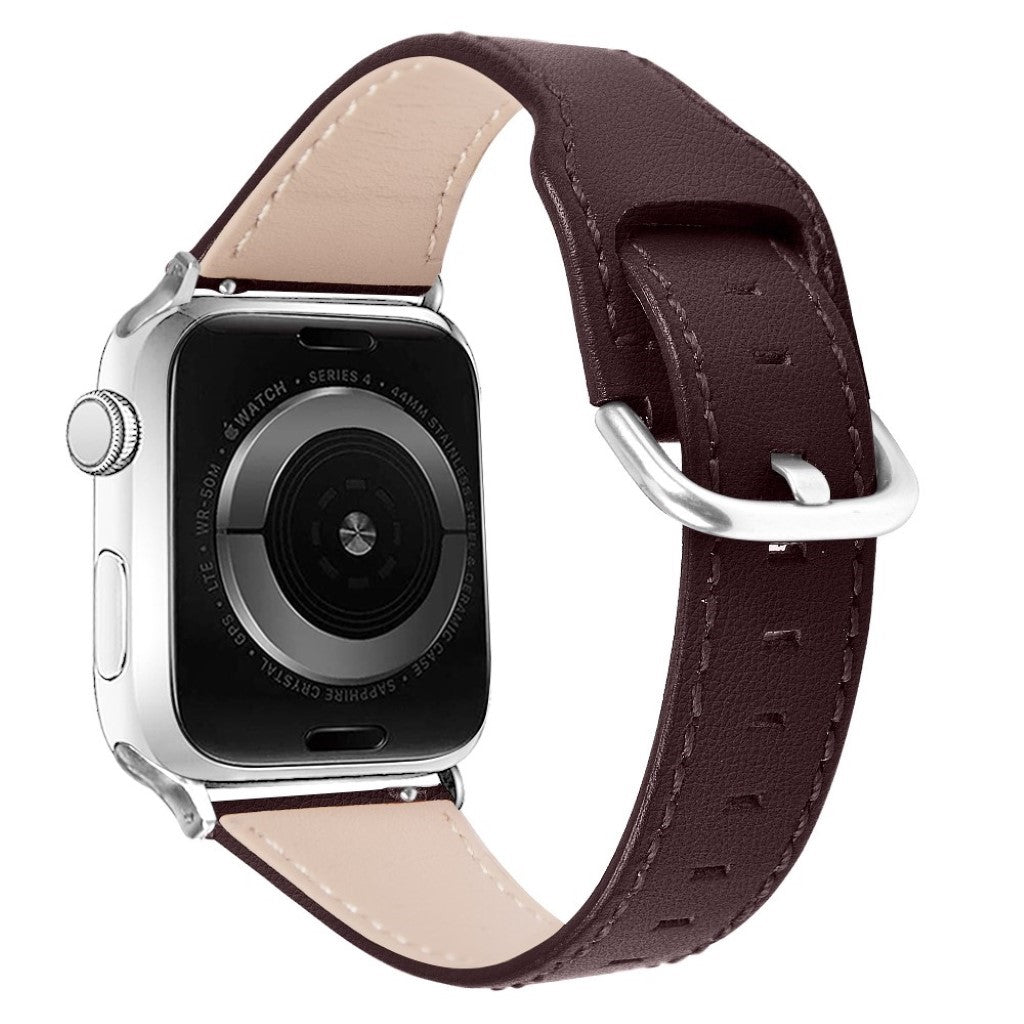 Smuk Apple Watch Series 1-3 38mm Ægte læder Rem - Brun#serie_4