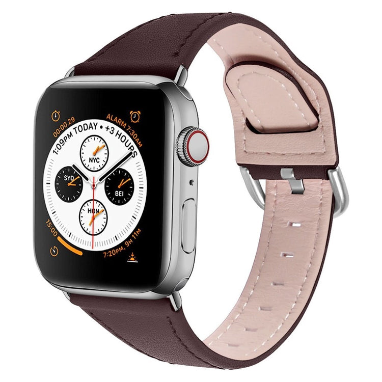 Smuk Apple Watch Series 1-3 38mm Ægte læder Rem - Brun#serie_4