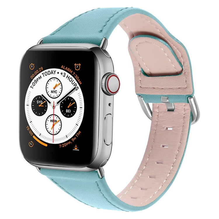 Smuk Apple Watch Series 1-3 38mm Ægte læder Rem - Blå#serie_5