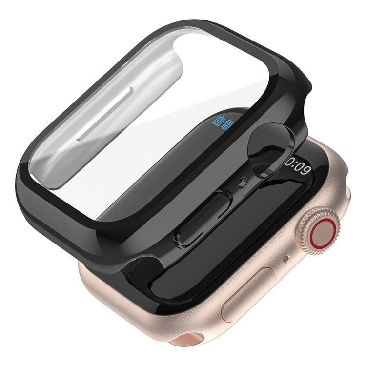 Meget Fed Apple Watch Series 1-3 38mm Cover med Skærmbeskytter i Plastik og Hærdet Glas - Sort#serie_1