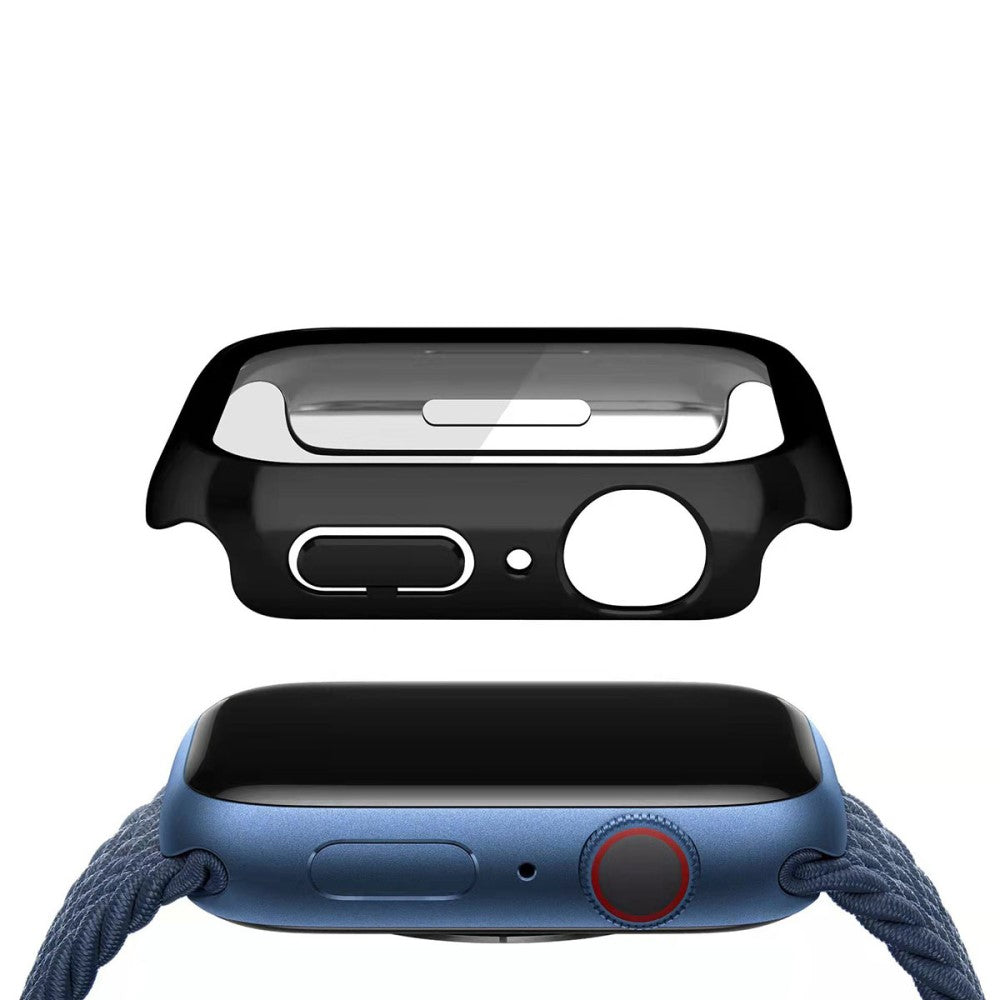 Meget Fed Apple Watch Series 1-3 38mm Cover med Skærmbeskytter i Plastik og Hærdet Glas - Sort#serie_1