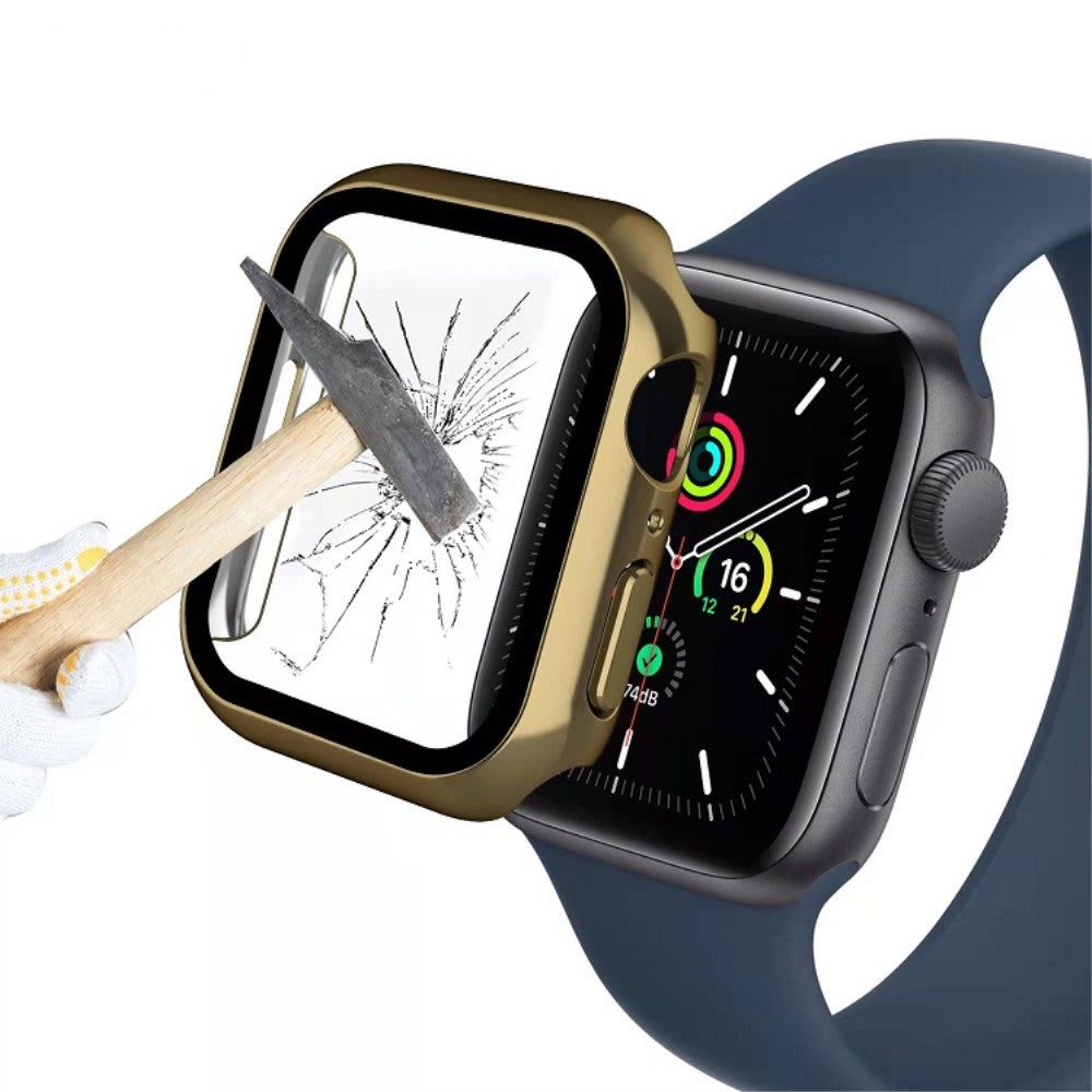 Meget Fed Apple Watch Series 1-3 38mm Cover med Skærmbeskytter i Plastik og Hærdet Glas - Sort#serie_1