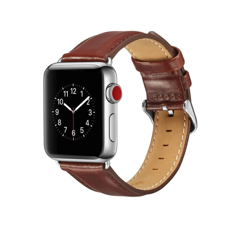 Rigtigt fed Apple Watch Series 4 40mm Ægte læder Rem - Brun#serie_1