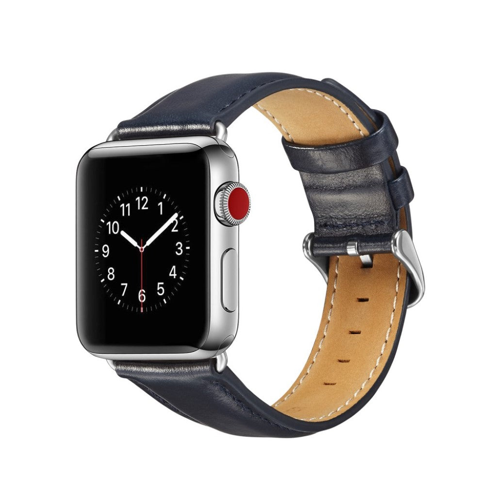 Rigtigt fed Apple Watch Series 4 40mm Ægte læder Rem - Blå#serie_3