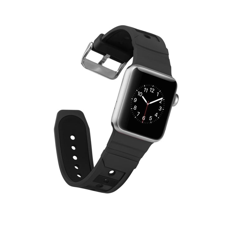 Superflot Apple Watch Series 4 40mm Silikone Rem - Sort#serie_10