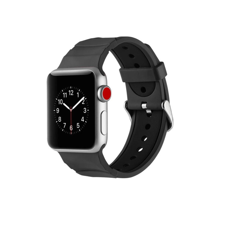 Superflot Apple Watch Series 4 40mm Silikone Rem - Sort#serie_10