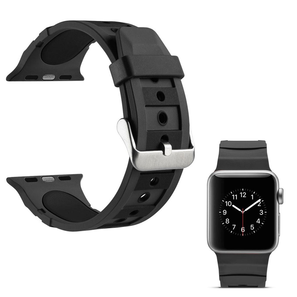 Superflot Apple Watch Series 4 40mm Silikone Rem - Sort#serie_10