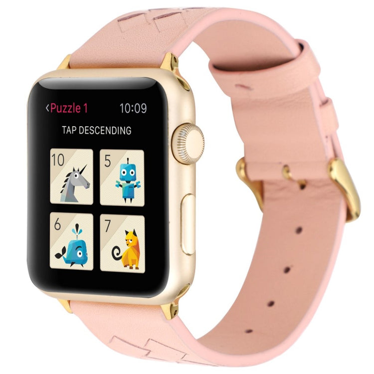 Helt vildt hårdfør Apple Watch Series 4 40mm Ægte læder Rem - Pink#serie_3