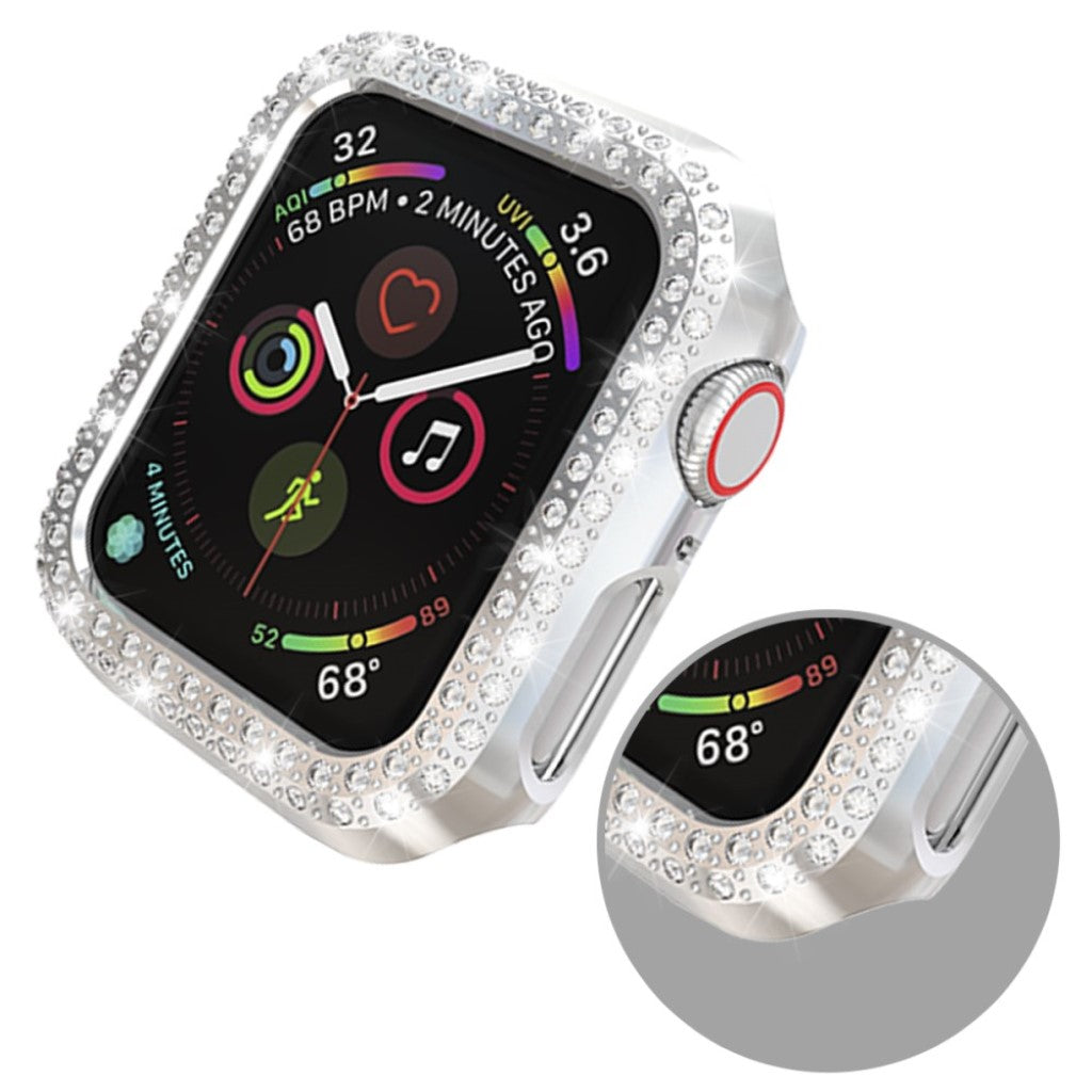 Vildt Godt Apple Watch Series 4 40mm Plastik og Rhinsten Cover - Sølv#serie_2