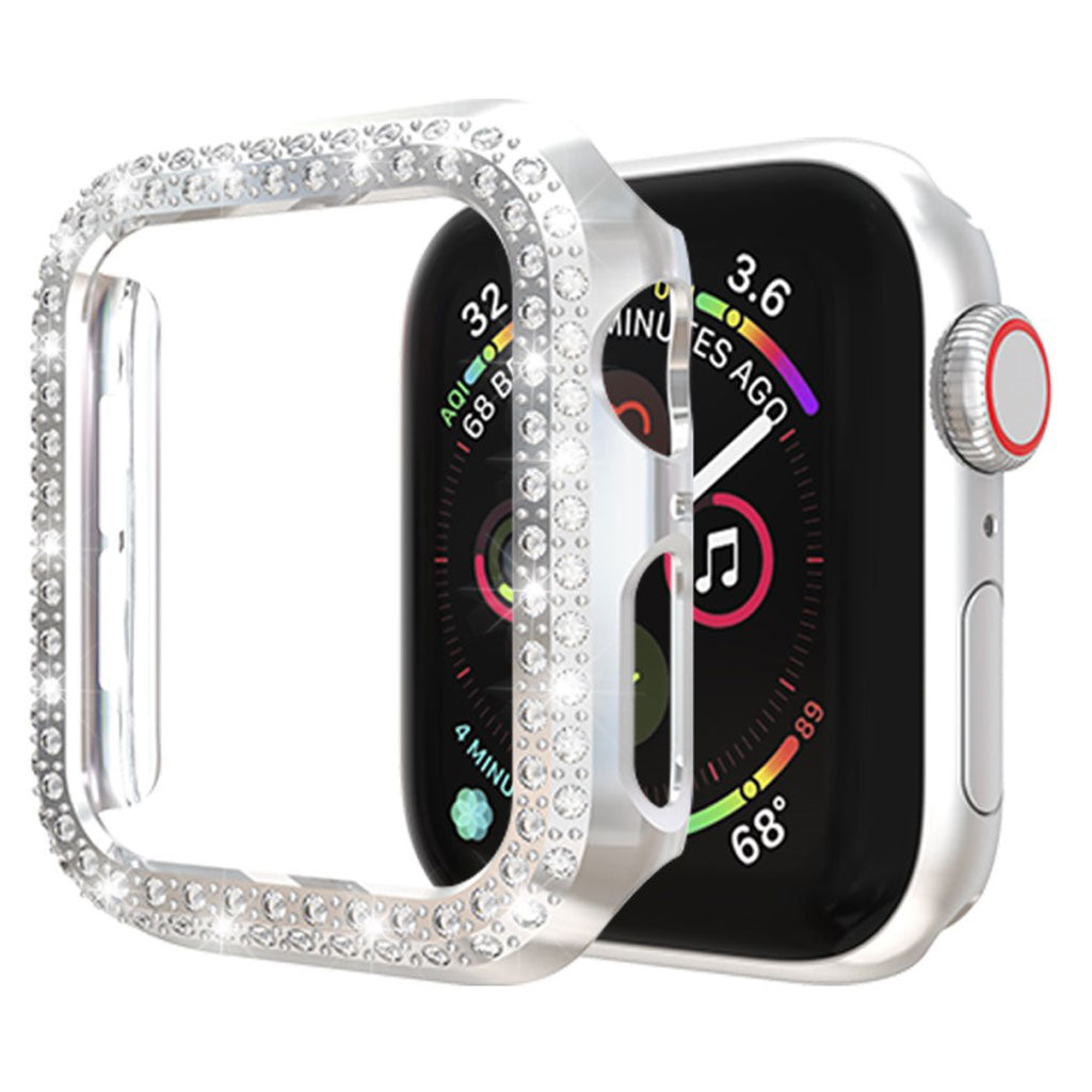 Vildt Godt Apple Watch Series 4 40mm Plastik og Rhinsten Cover - Sølv#serie_2