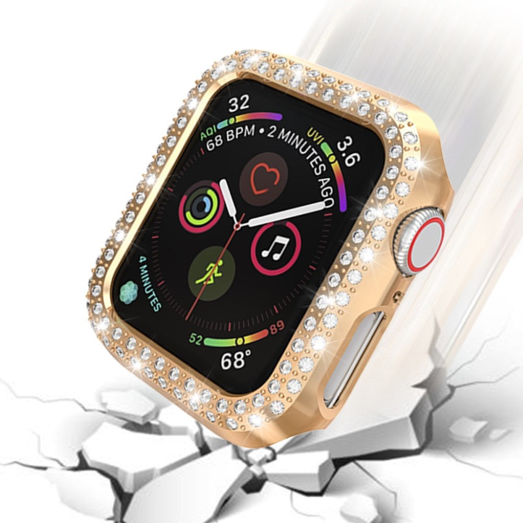 Vildt Godt Apple Watch Series 4 40mm Plastik og Rhinsten Cover - Guld#serie_4