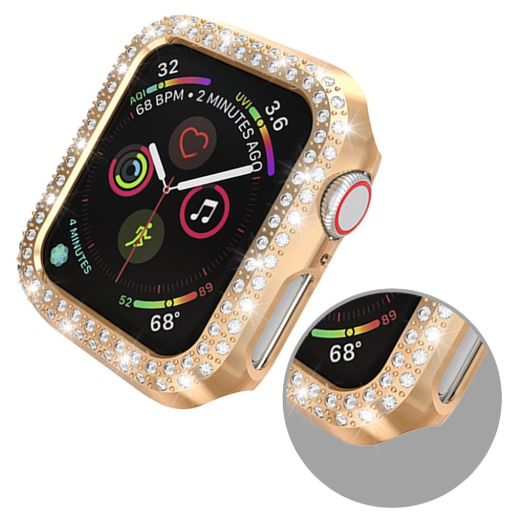 Vildt Godt Apple Watch Series 4 40mm Plastik og Rhinsten Cover - Guld#serie_4