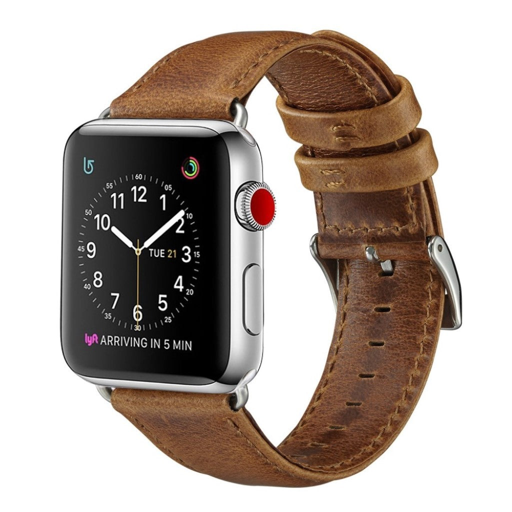 Helt vildt godt Apple Watch Series 4 44mm Ægte læder Rem - Brun#serie_1