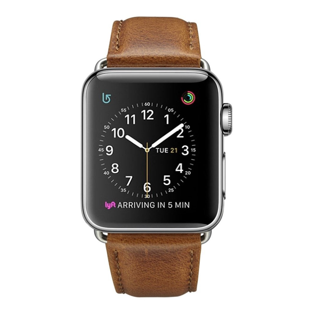 Helt vildt godt Apple Watch Series 4 44mm Ægte læder Rem - Brun#serie_1