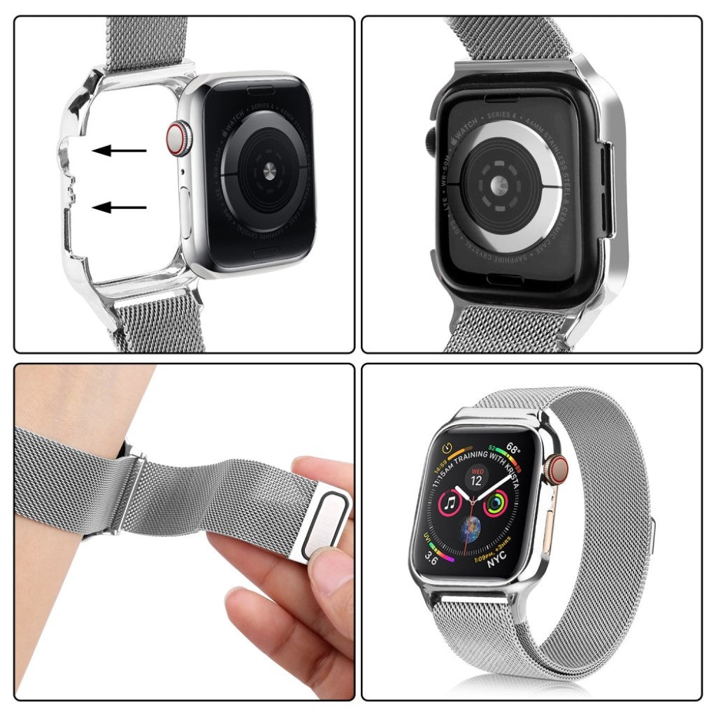 Glimrende Apple Watch Series 4 44mm Metal Rem - Sølv#serie_2