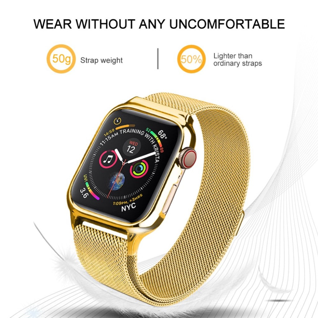 Glimrende Apple Watch Series 4 44mm Metal Rem - Guld#serie_5