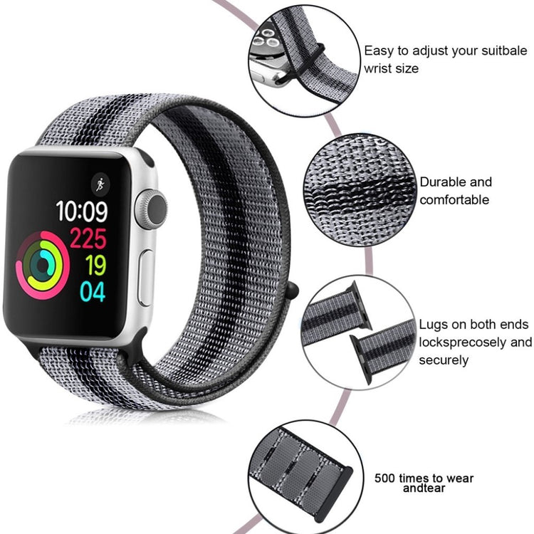 Helt vildt flot Apple Watch Series 4 44mm Nylon Rem - Sort#serie_6