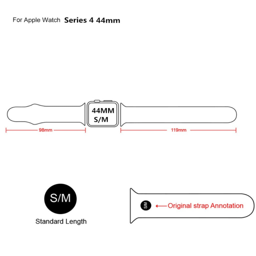 Super skøn Apple Watch Series 4 44mm Silikone Rem - Sort#serie_1