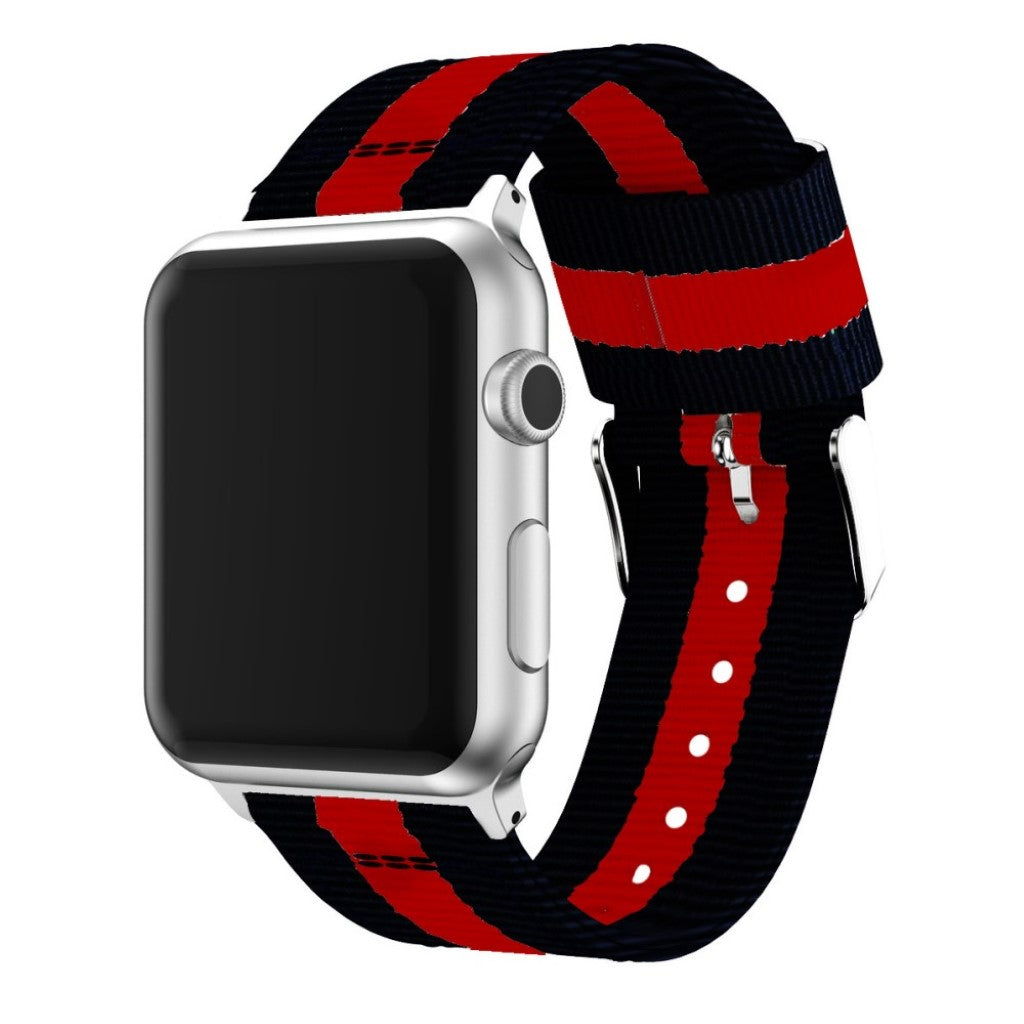 Rigtigt holdbart Apple Watch Series 4 44mm Nylon Rem - Sort#serie_3