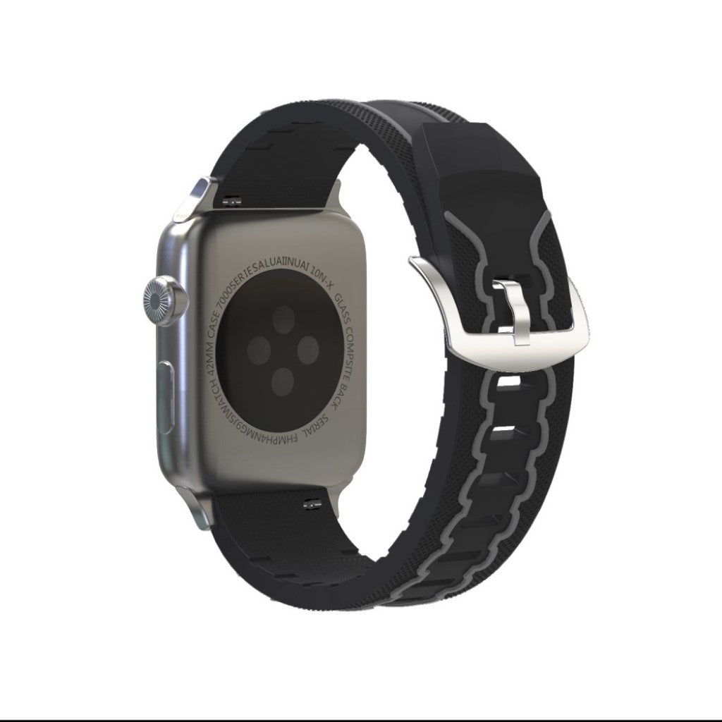 Meget cool Apple Watch Series 4 44mm Silikone Rem - Sort#serie_3