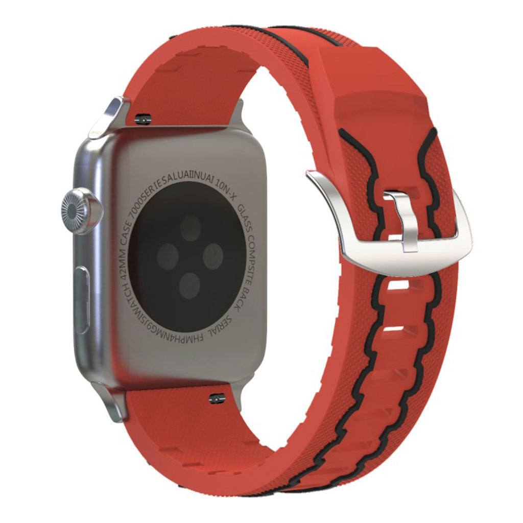 Meget cool Apple Watch Series 4 44mm Silikone Rem - Rød#serie_5