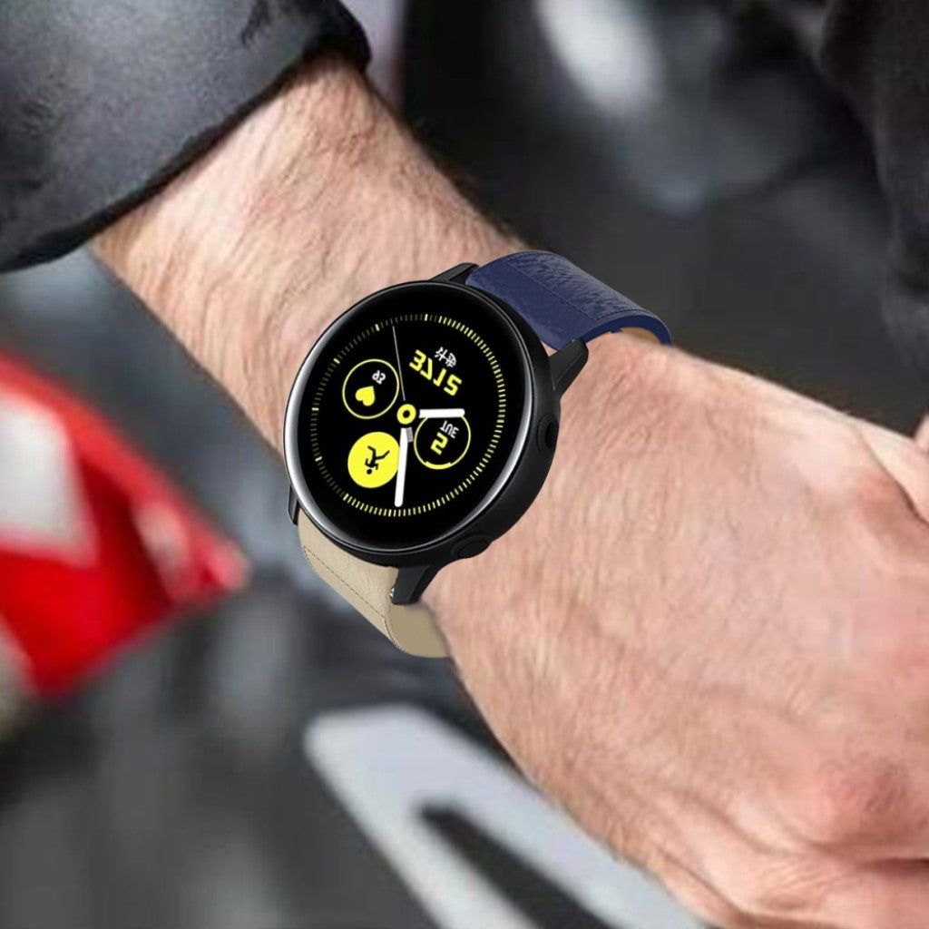 Rigtigt holdbart Apple Watch Series 5 40mm Ægte læder Rem - Blå#serie_3