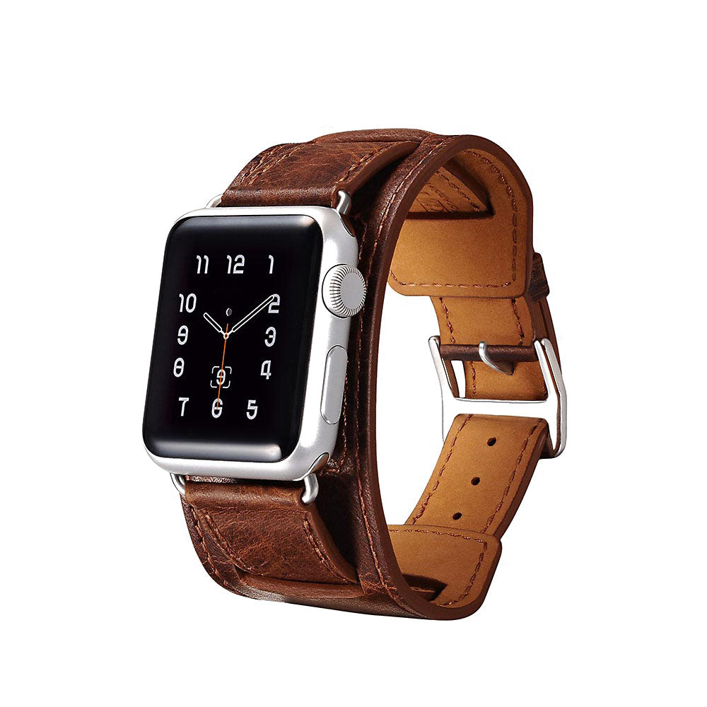 Udsøgt Apple Watch Series 5 40mm Ægte læder Rem - Brun#serie_1