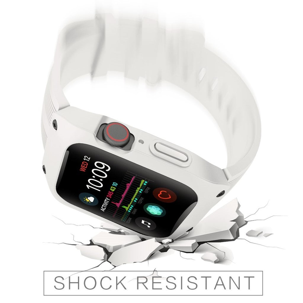 Helt vildt pænt Apple Watch Series 5 44mm Silikone Rem - Hvid#serie_2