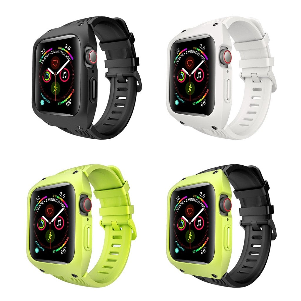 Helt vildt pænt Apple Watch Series 5 44mm Silikone Rem - Sort#serie_4