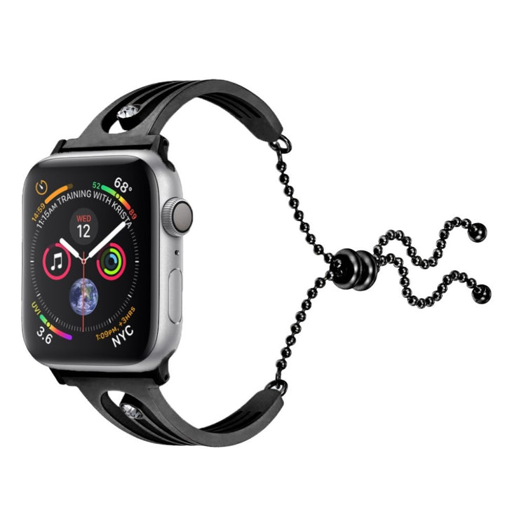 Superflot Apple Watch Series 5 44mm Metal og Rhinsten Rem - Sort#serie_8