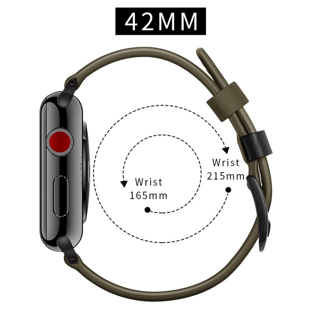 Meget fed Apple Watch Series 5 44mm Ægte læder Rem - Grøn#serie_2