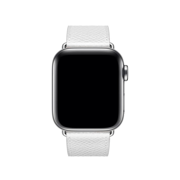 Meget fantastisk Apple Watch Series 5 44mm Ægte læder Rem - Hvid#serie_2